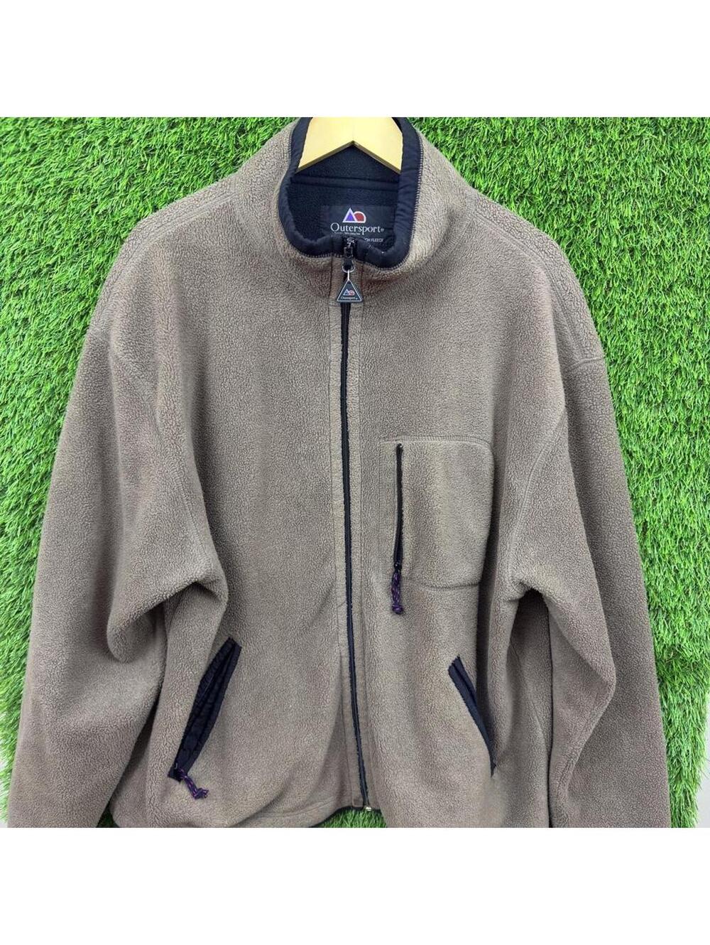 Vintage 2000s Outersport Outertech Full Zip Fleece Jacket Brown Large